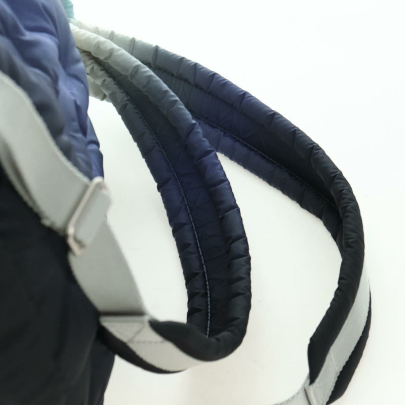 【日本直送】香奈兒 Doudone 雙肩包 尼龍 藍 銀色 CC Auth mr2366SAM-14