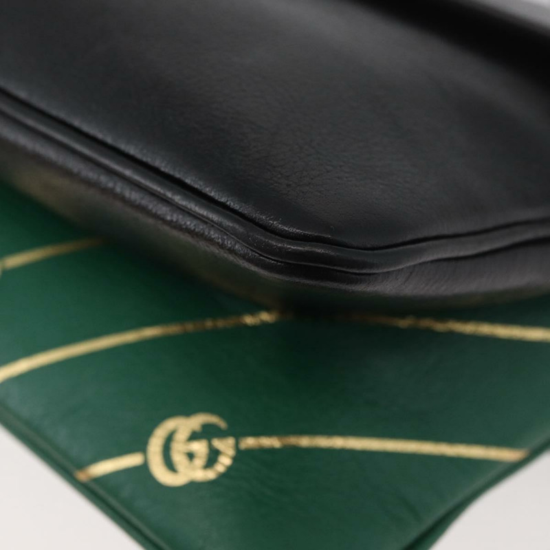 【日本直送】GUCCI 貓咪雙面單肩背包，皮革材質，綠色/金色，貨號 524822，正品 mr2360V-16