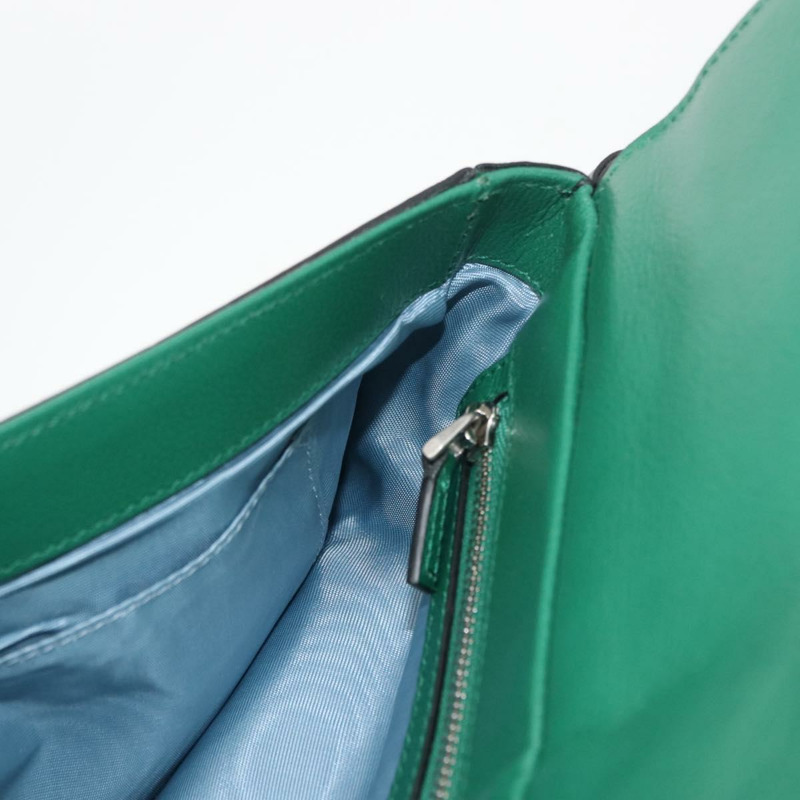 【日本直送】GUCCI 貓咪雙面單肩背包，皮革材質，綠色/金色，貨號 524822，正品 mr2360V-23