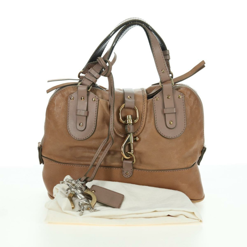 【日本直送】Chloe Kerala 手提包 皮革 棕色 金色 正品 am11396A-11
