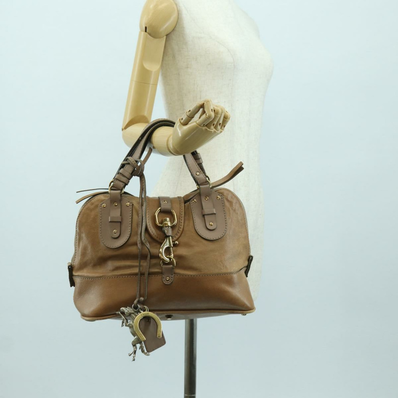 【日本直送】Chloe Kerala 手提包 皮革 棕色 金色 正品 am11396A-26