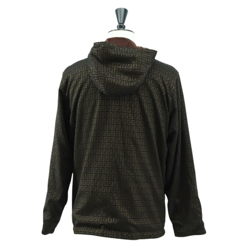 【日本直送】FENDI Zucchino 帆布雙面穿短外套 深棕色 正品 am11425V-1