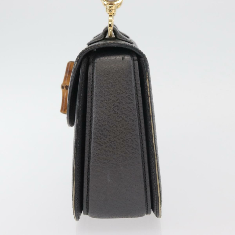 【日本直送】GUCCI 竹節手提包 皮革 灰色 金色 000 926 0633 正品 176376A-2