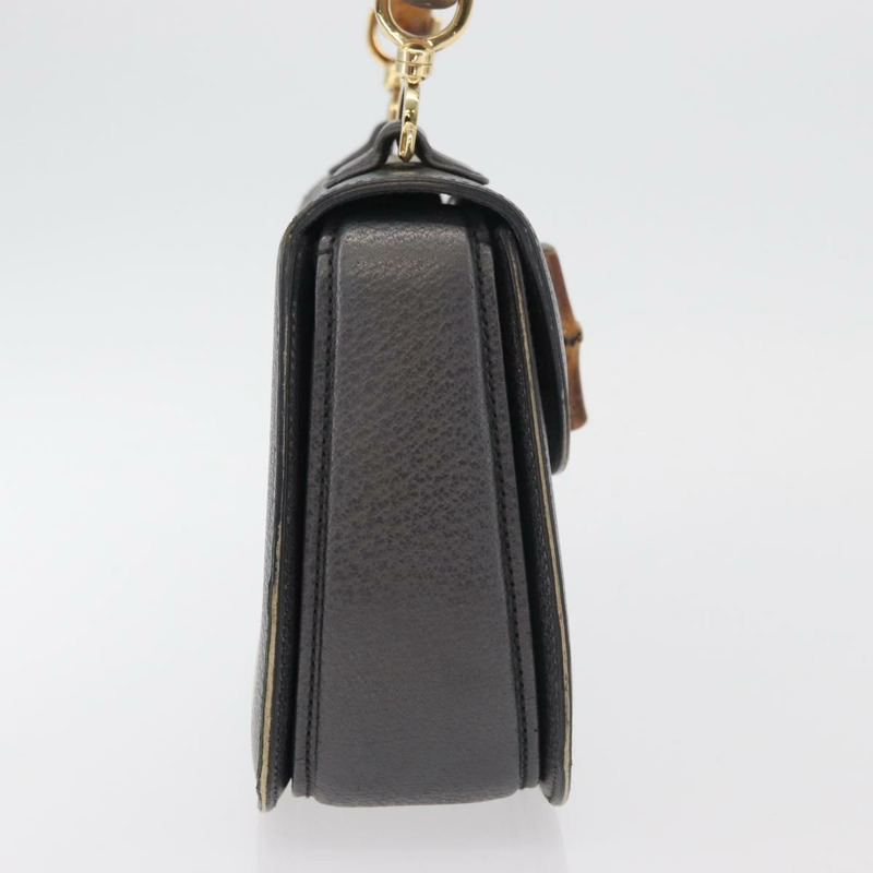 【日本直送】GUCCI 竹節手提包 皮革 灰色 金色 000 926 0633 正品 176376A-3