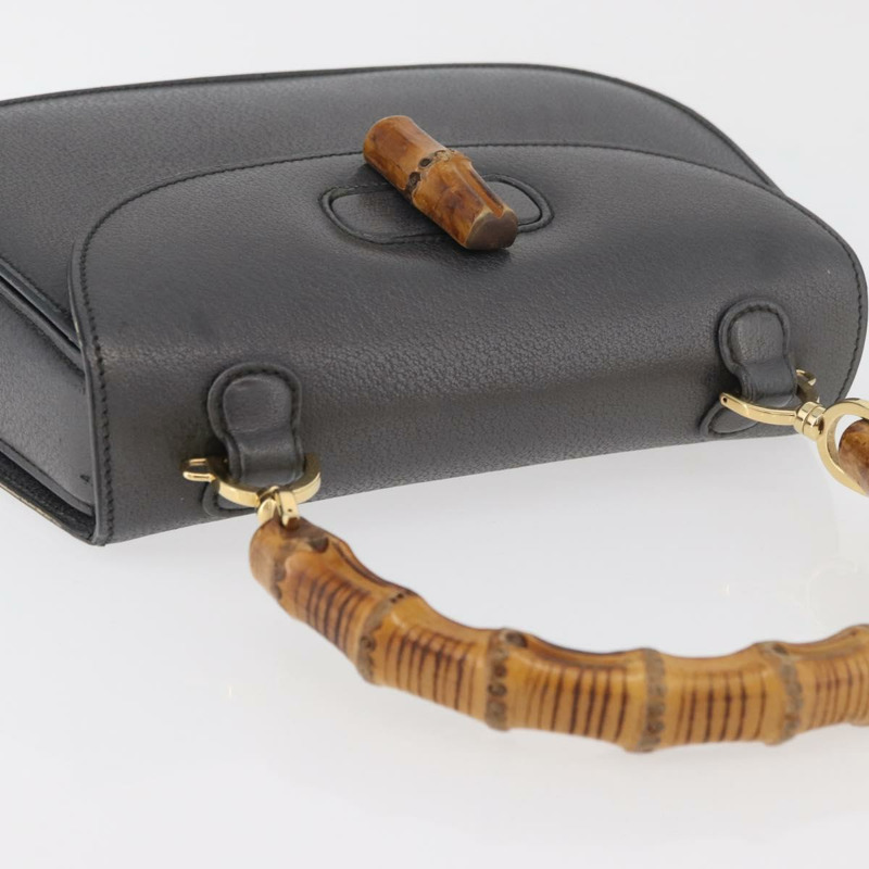 【日本直送】GUCCI 竹節手提包 皮革 灰色 金色 000 926 0633 正品 176376A-5
