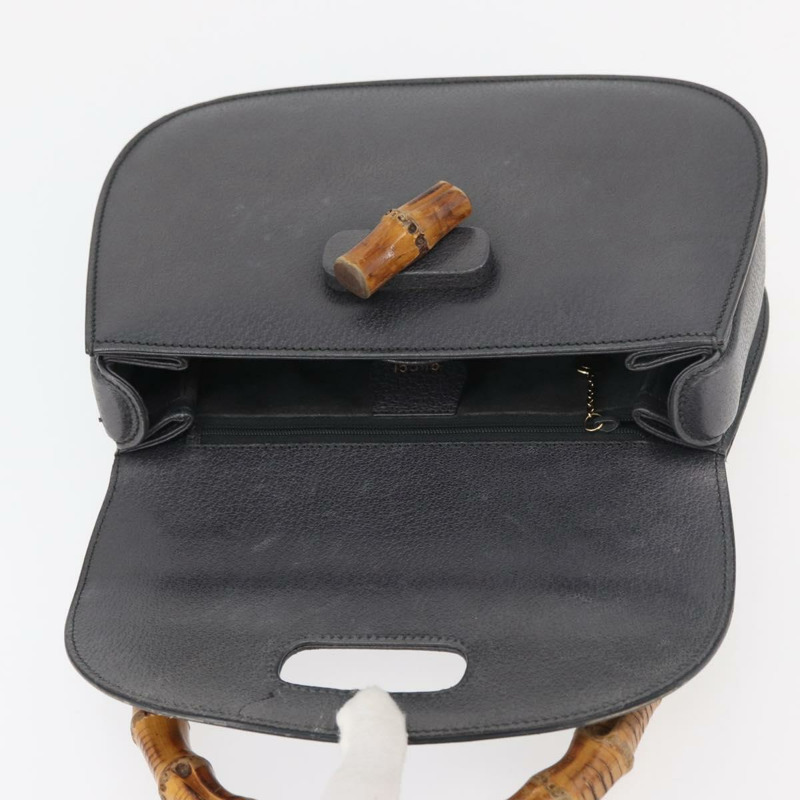 【日本直送】GUCCI 竹節手提包 皮革 灰色 金色 000 926 0633 正品 176376A-9