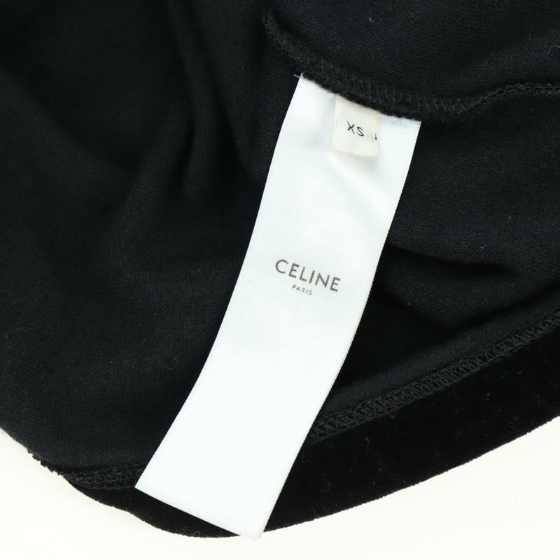 【日本直送】CELINE 黑色絲絨短版連帽衫 正品 176793M-8
