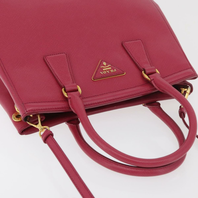 【日本直送】PRADA 手提包 Safiano 皮革 2way 粉金配色 Auth 176321A-5