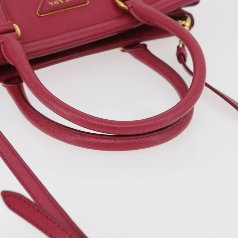 【日本直送】PRADA 手提包 Safiano 皮革 2way 粉金配色 Auth 176321A-6