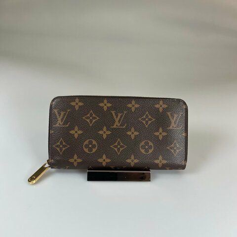 LV M4189 紫紅老花ㄇ字拉鍊長夾