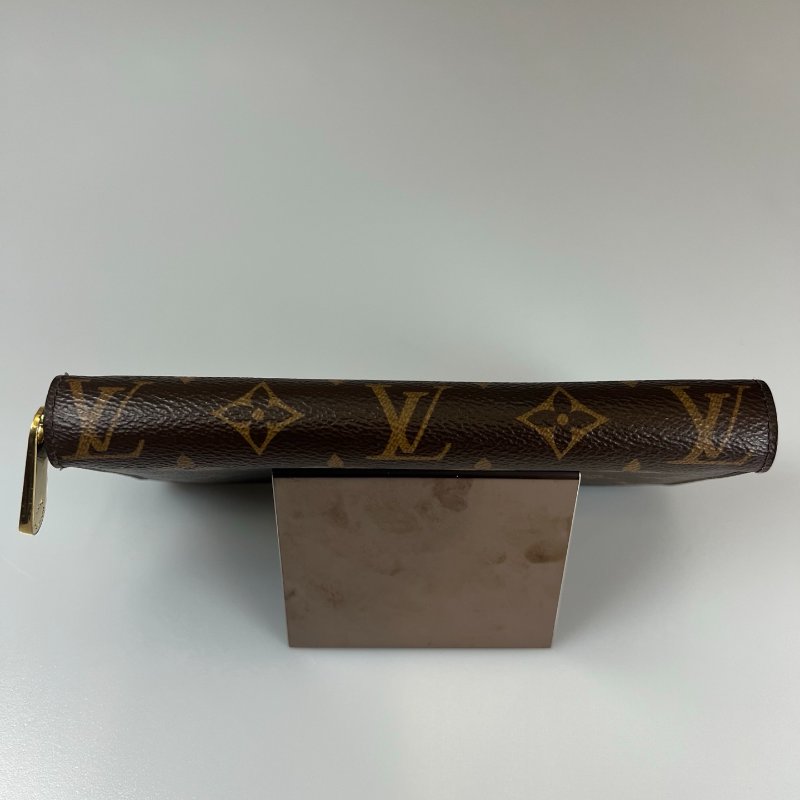 LV M4189 紫紅老花ㄇ字拉鍊長夾-5