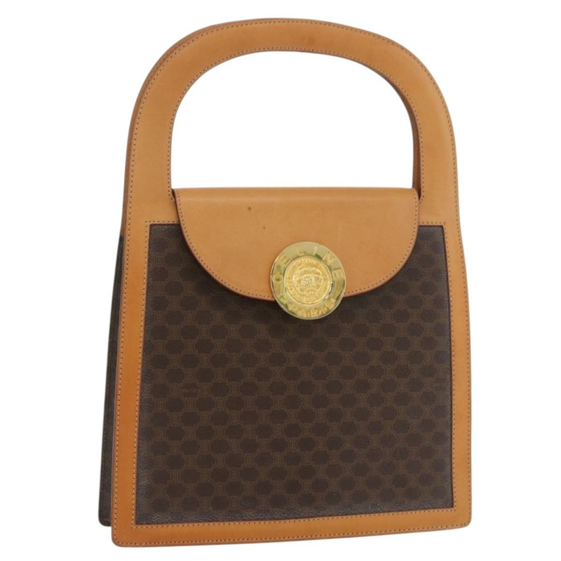 【日本直送】CELINE Macadam帆布Medallion手提包 PVC皮革 棕色 金色 正品 176759A-0