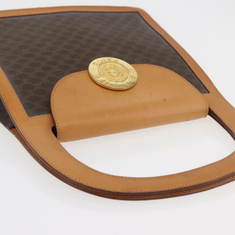 【日本直送】CELINE Macadam帆布Medallion手提包 PVC皮革 棕色 金色 正品 176759A-5