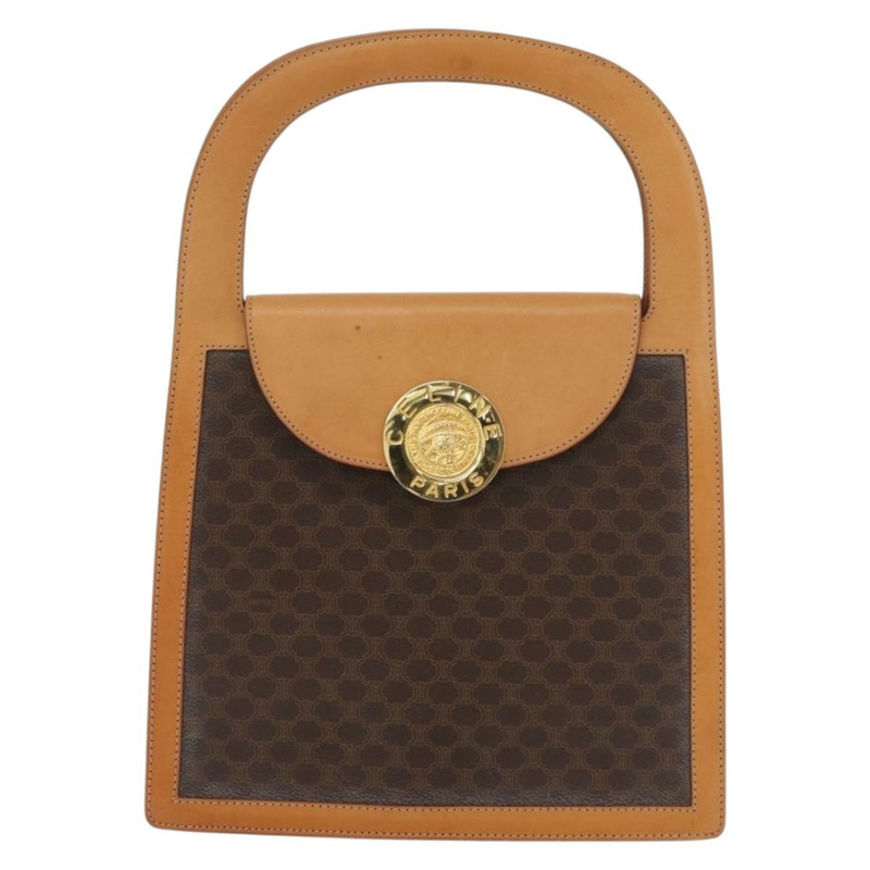 【日本直送】CELINE Macadam帆布Medallion手提包 PVC皮革 棕色 金色 正品 176759A-12