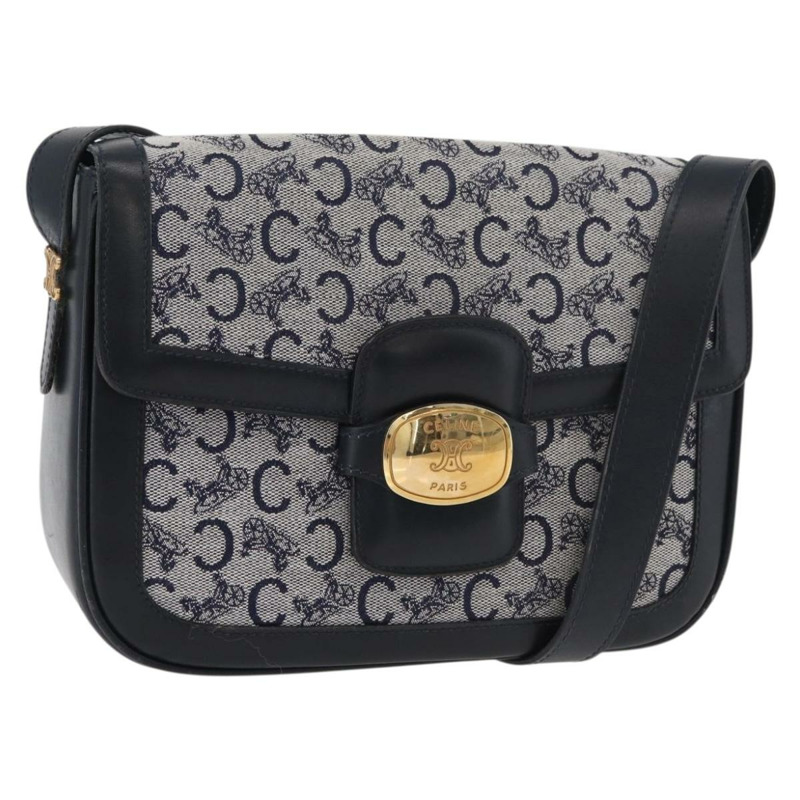 【日本直送】CELINE C Sulky 肩背包 帆布 海軍藍 金色 正品 176184A-0