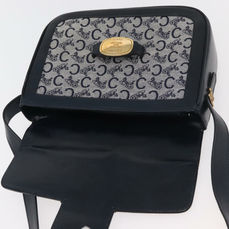 【日本直送】CELINE C Sulky 肩背包 帆布 海軍藍 金色 正品 176184A-9