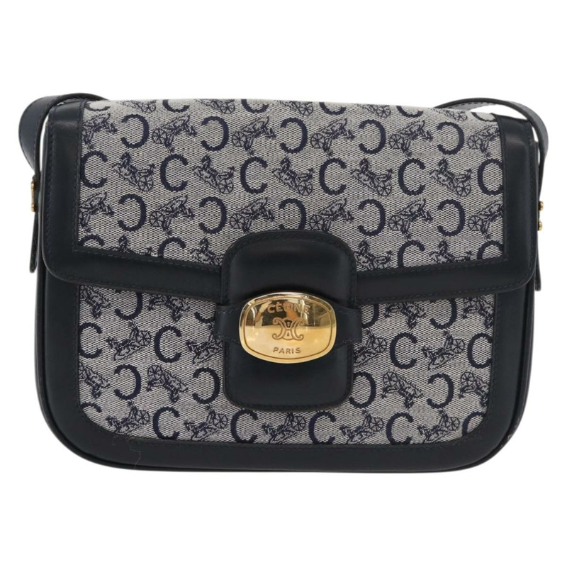 【日本直送】CELINE C Sulky 肩背包 帆布 海軍藍 金色 正品 176184A-12