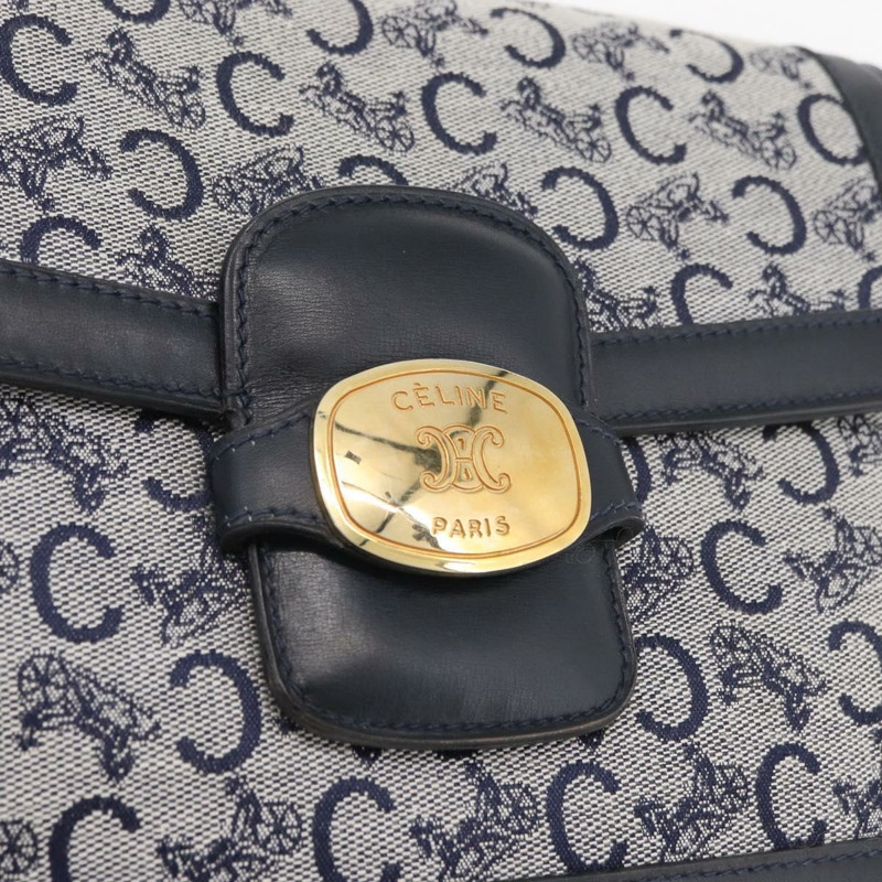 【日本直送】CELINE C Sulky 肩背包 帆布 海軍藍 金色 正品 176184A-16