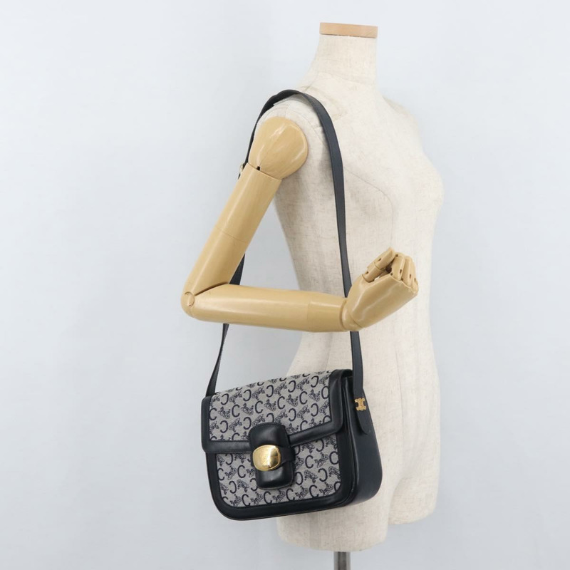 【日本直送】CELINE C Sulky 肩背包 帆布 海軍藍 金色 正品 176184A-22
