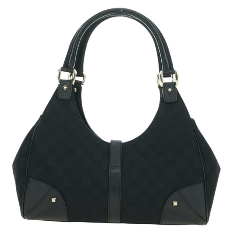 【日本直送】GUCCI GG帆布Jackie肩背包 黑色 金色 124407 正品 175128V-1