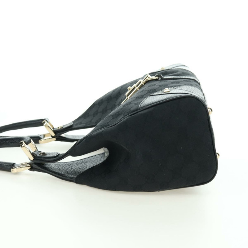 【日本直送】GUCCI GG帆布Jackie肩背包 黑色 金色 124407 正品 175128V-2