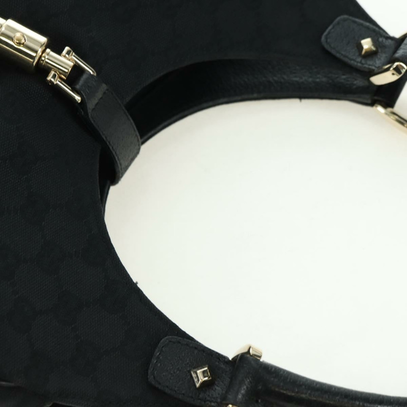 【日本直送】GUCCI GG帆布Jackie肩背包 黑色 金色 124407 正品 175128V-5