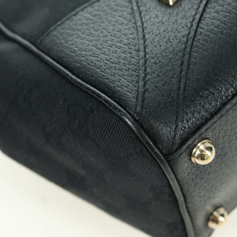 【日本直送】GUCCI GG帆布Jackie肩背包 黑色 金色 124407 正品 175128V-7