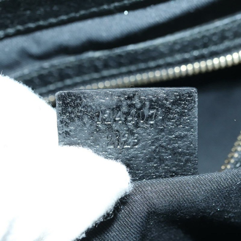 【日本直送】GUCCI GG帆布Jackie肩背包 黑色 金色 124407 正品 175128V-10