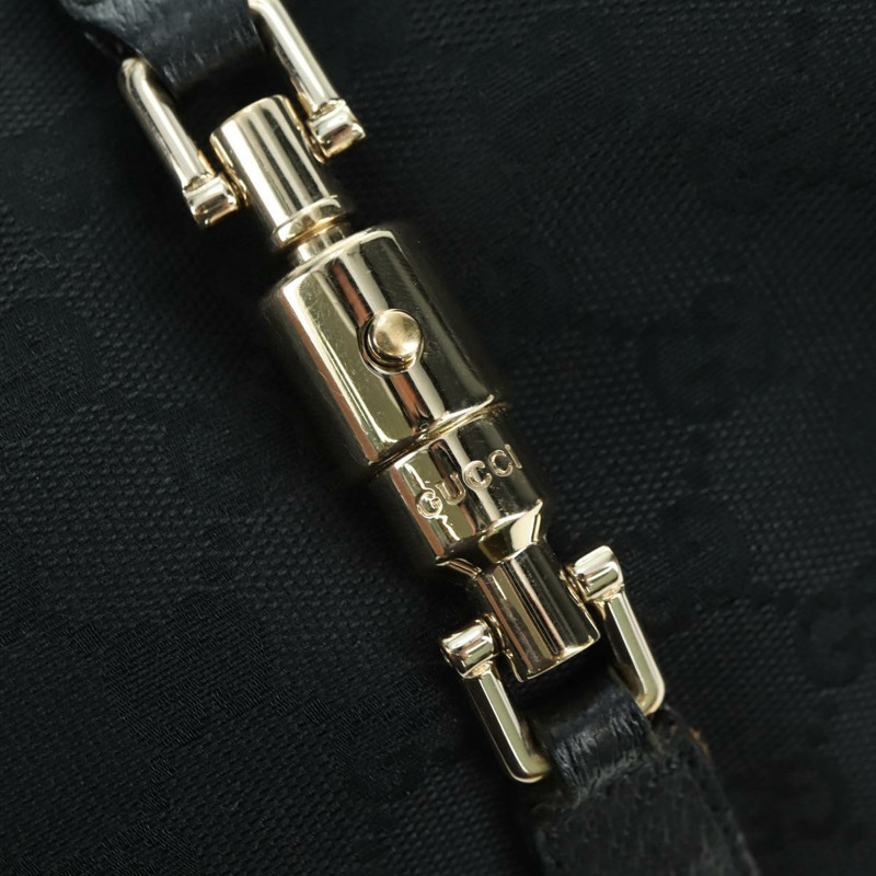 【日本直送】GUCCI GG帆布Jackie肩背包 黑色 金色 124407 正品 175128V-17