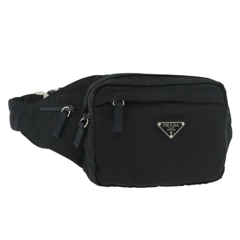 【日本直送】PRADA 尼龍斜背包 黑色 銀色 正品 176176A-0