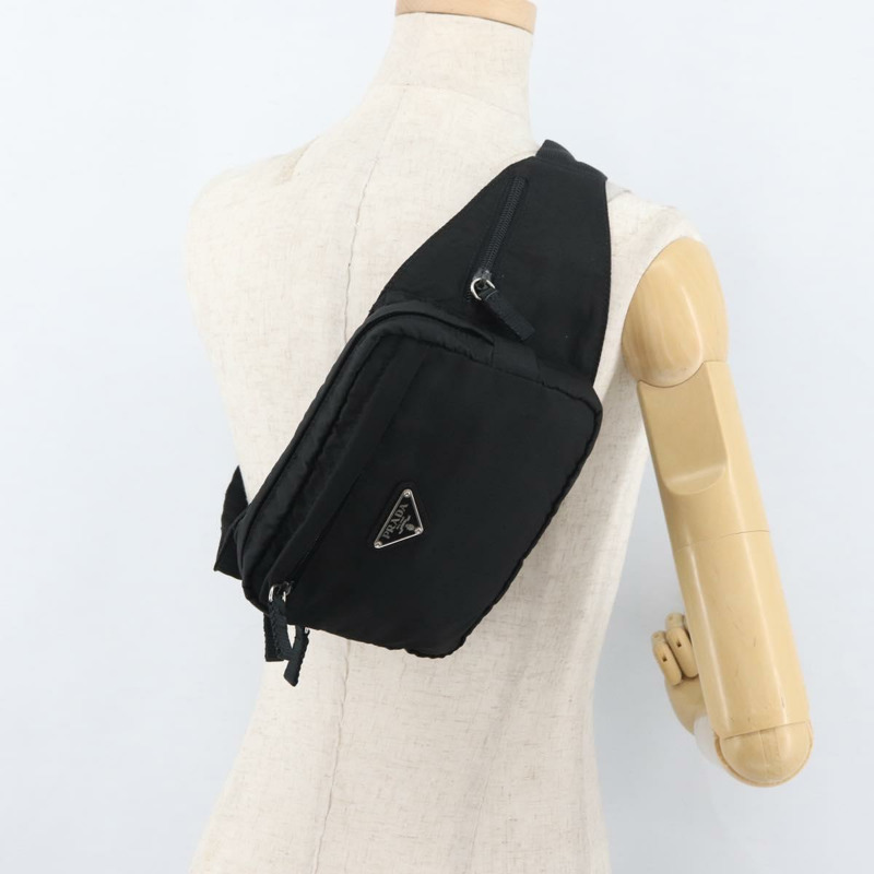 【日本直送】PRADA 尼龍斜背包 黑色 銀色 正品 176176A-22