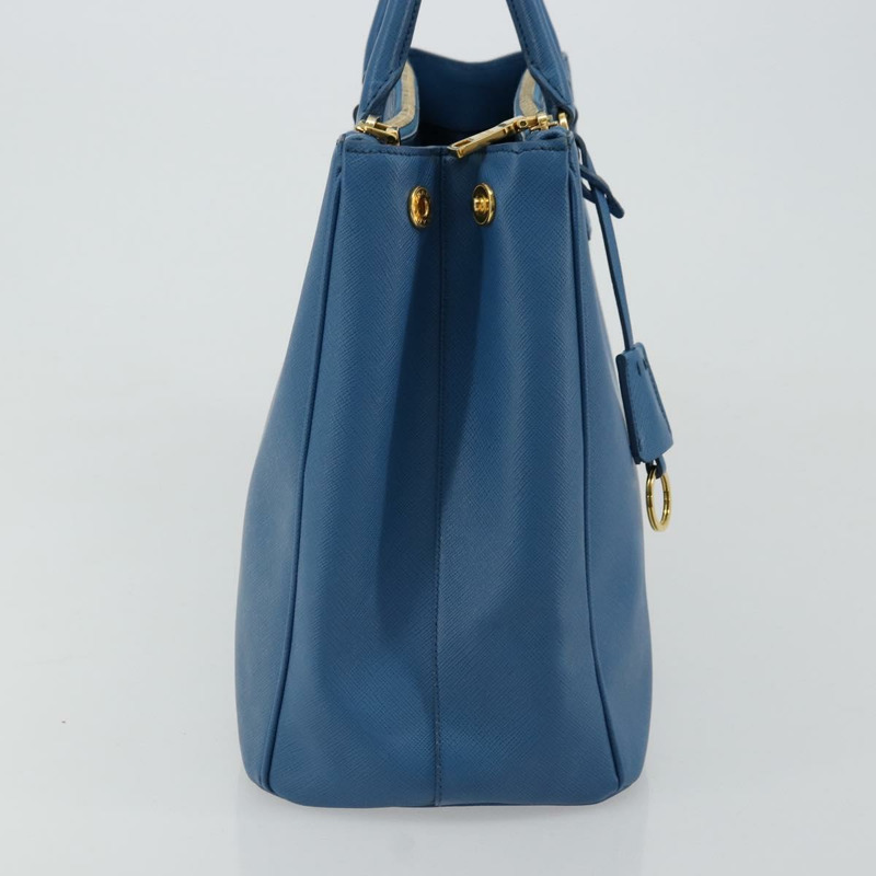 【日本直送】PRADA Galleria 手提包，Safiano 皮革，藍色，金色，正品，貨號 175915A-2