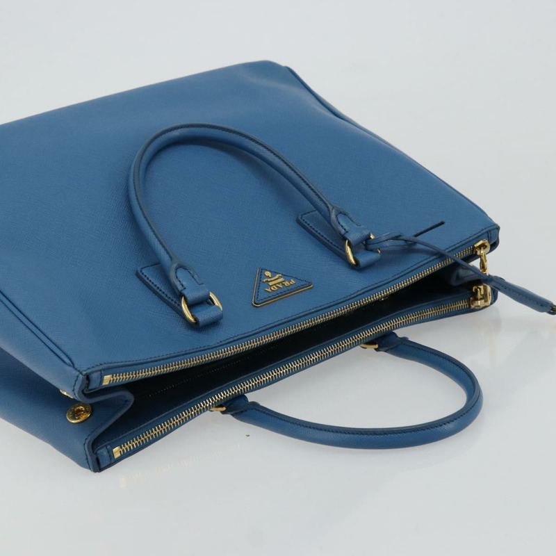 【日本直送】PRADA Galleria 手提包，Safiano 皮革，藍色，金色，正品，貨號 175915A-5