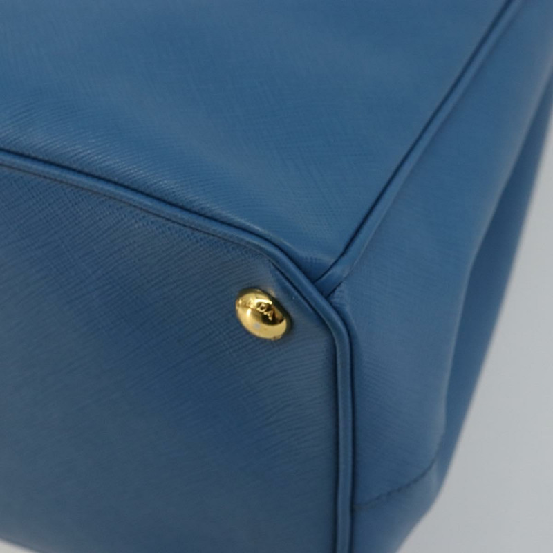 【日本直送】PRADA Galleria 手提包，Safiano 皮革，藍色，金色，正品，貨號 175915A-8