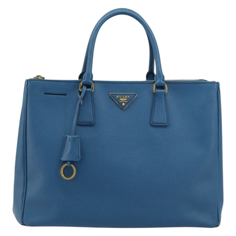 【日本直送】PRADA Galleria 手提包，Safiano 皮革，藍色，金色，正品，貨號 175915A-12