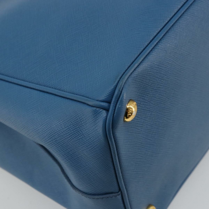 【日本直送】PRADA Galleria 手提包，Safiano 皮革，藍色，金色，正品，貨號 175915A-15