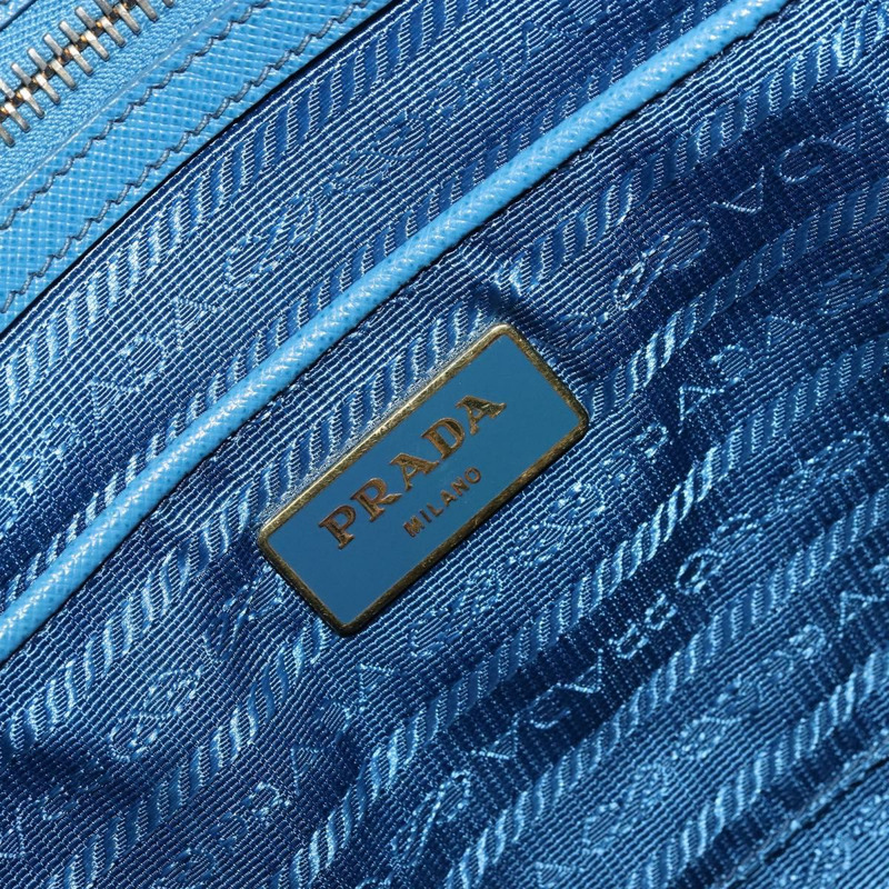 【日本直送】PRADA Galleria 手提包，Safiano 皮革，藍色，金色，正品，貨號 175915A-17