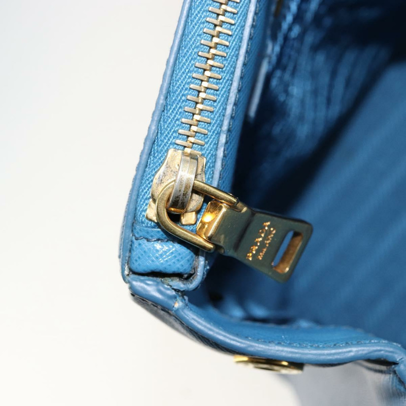 【日本直送】PRADA Galleria 手提包，Safiano 皮革，藍色，金色，正品，貨號 175915A-23