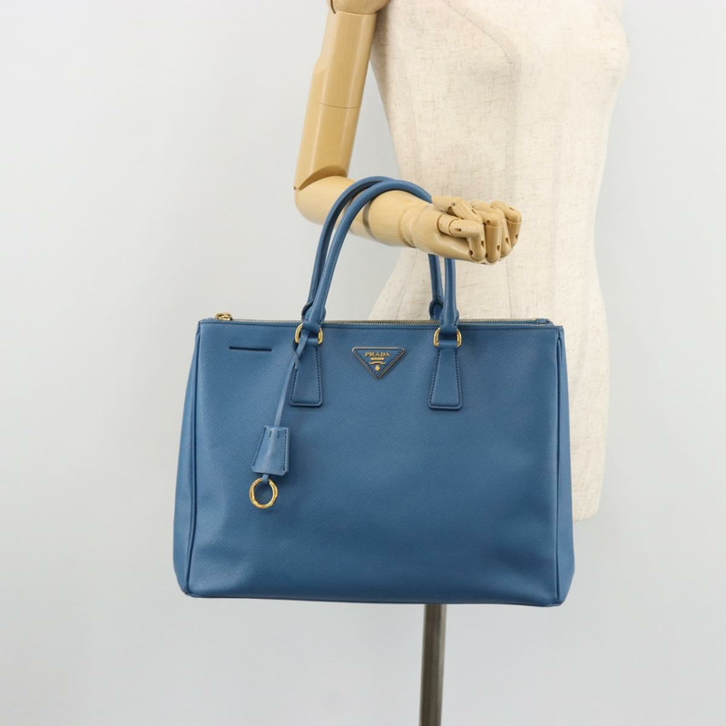 【日本直送】PRADA Galleria 手提包，Safiano 皮革，藍色，金色，正品，貨號 175915A-25