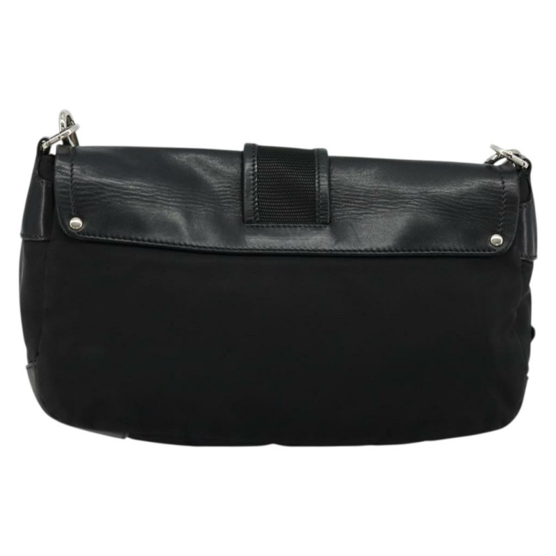 【日本直送】PRADA 單肩包 尼龍皮革 黑色 銀色 正品 175925A-1