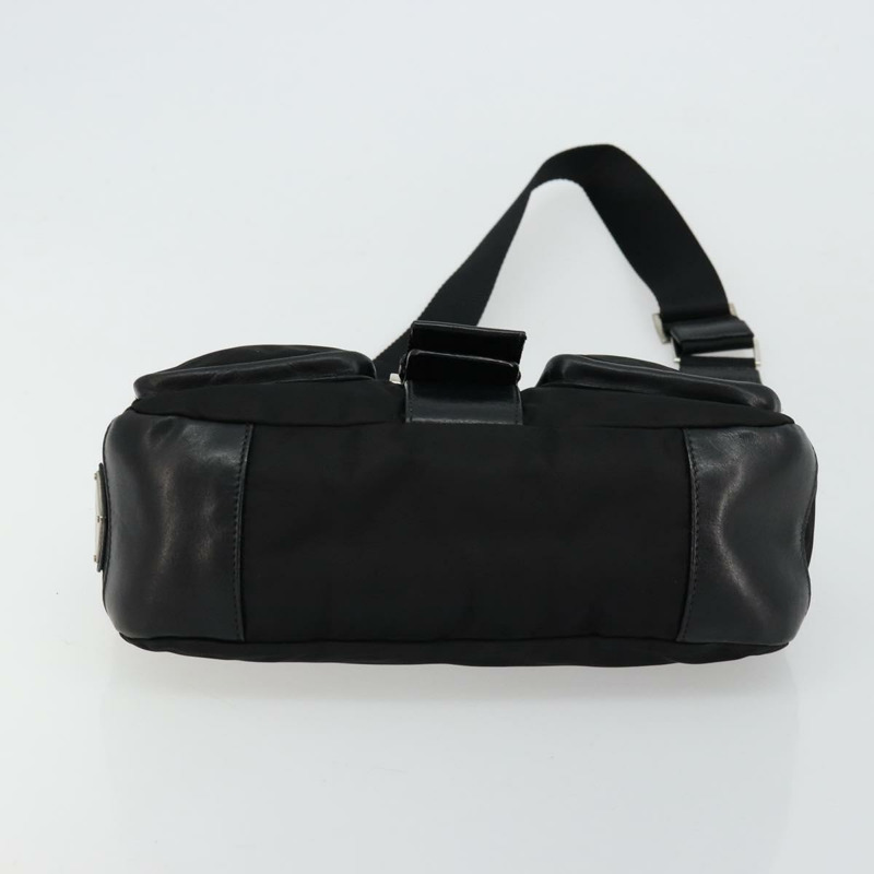 【日本直送】PRADA 單肩包 尼龍皮革 黑色 銀色 正品 175925A-4