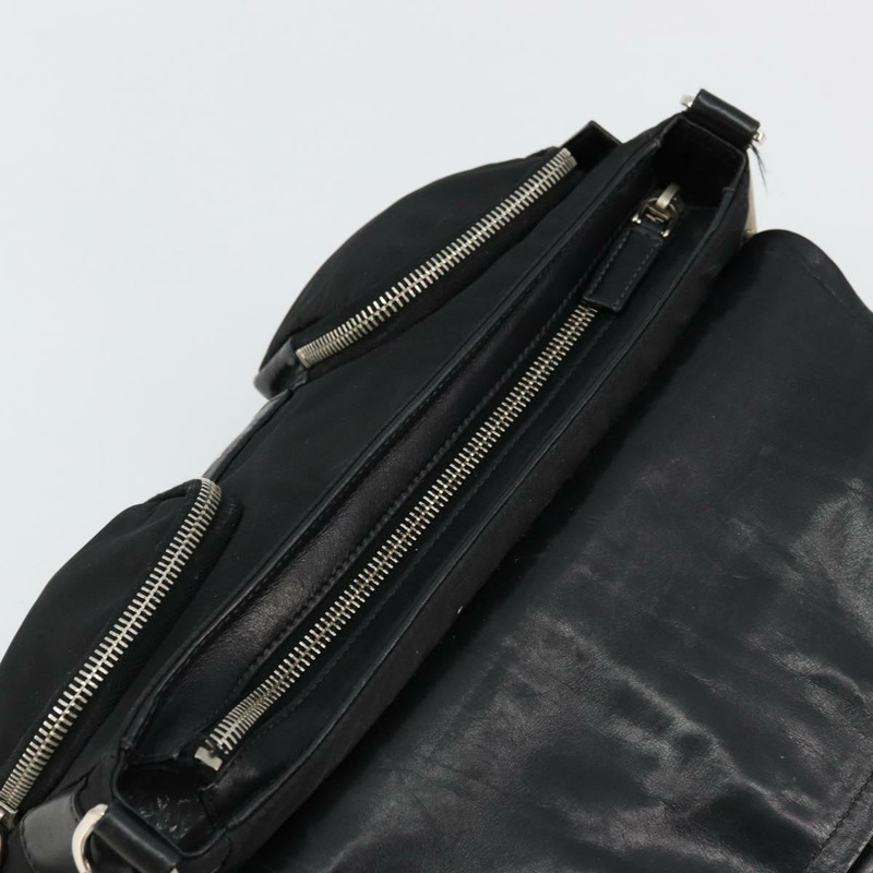 【日本直送】PRADA 單肩包 尼龍皮革 黑色 銀色 正品 175925A-8