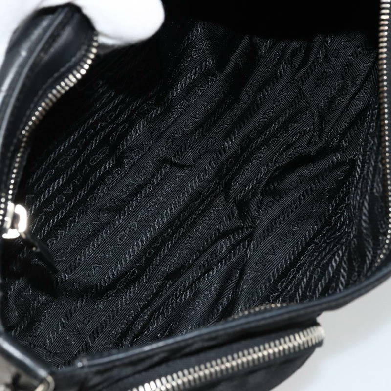 【日本直送】PRADA 單肩包 尼龍皮革 黑色 銀色 正品 175925A-9