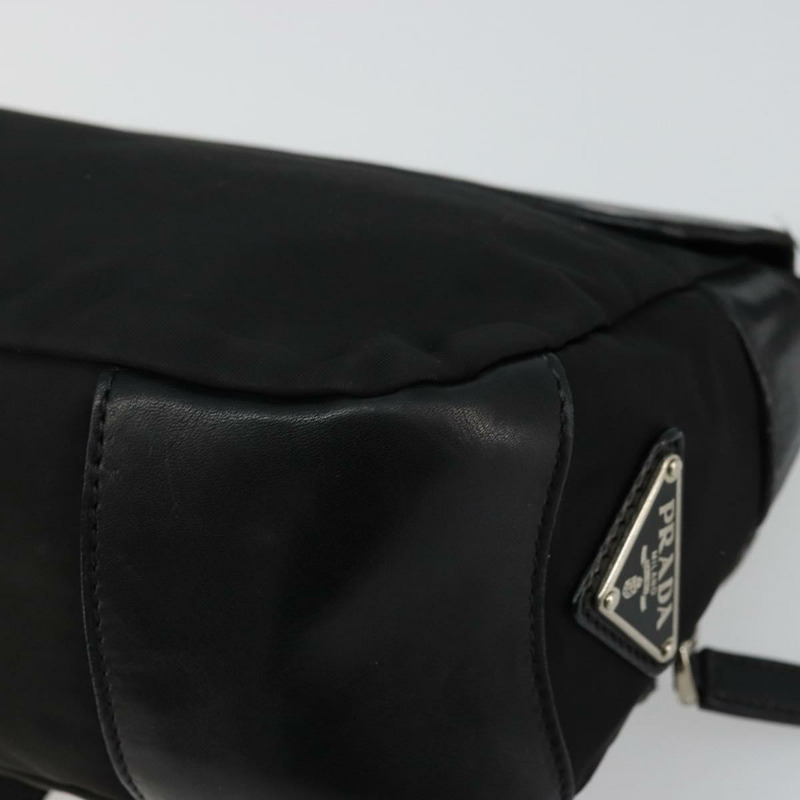 【日本直送】PRADA 單肩包 尼龍皮革 黑色 銀色 正品 175925A-15