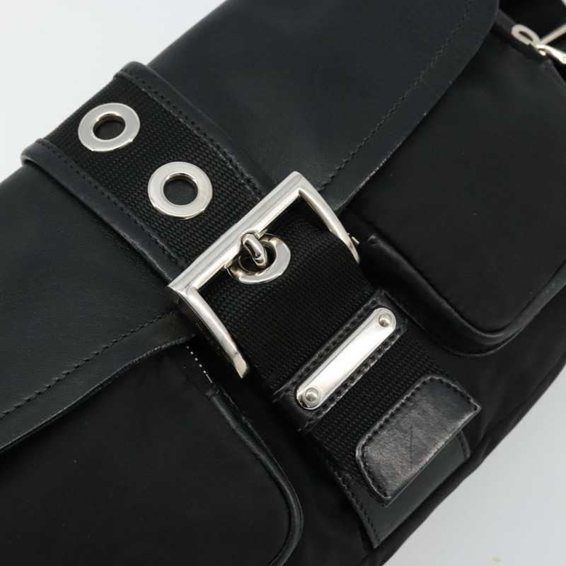 【日本直送】PRADA 單肩包 尼龍皮革 黑色 銀色 正品 175925A-17