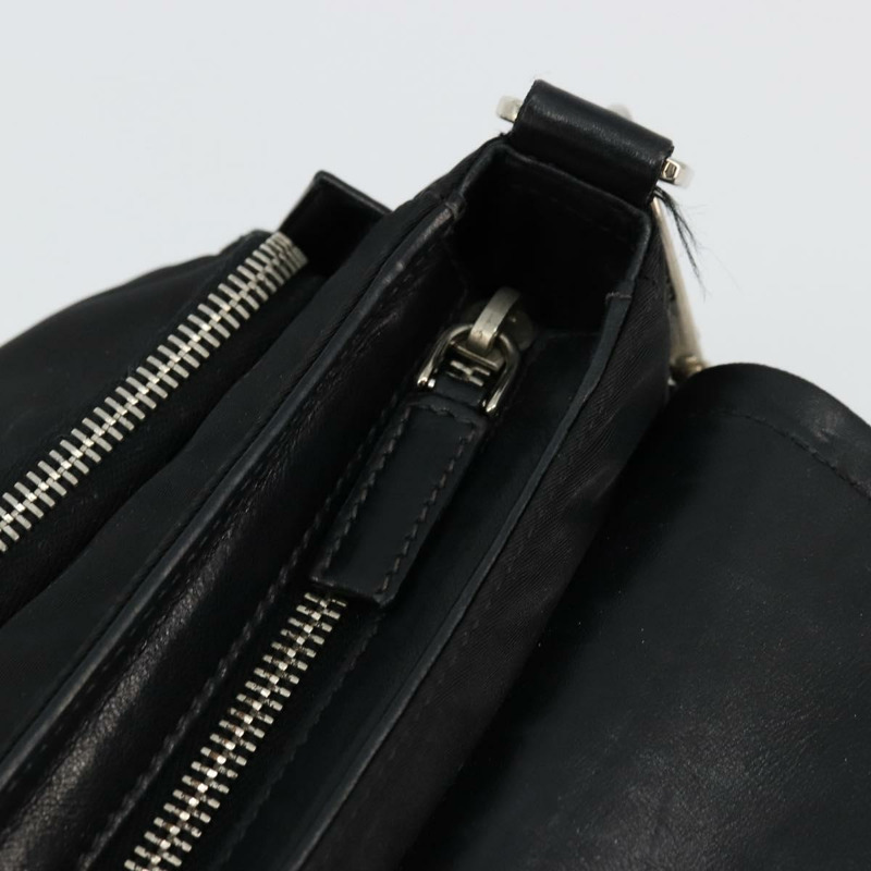 【日本直送】PRADA 單肩包 尼龍皮革 黑色 銀色 正品 175925A-20