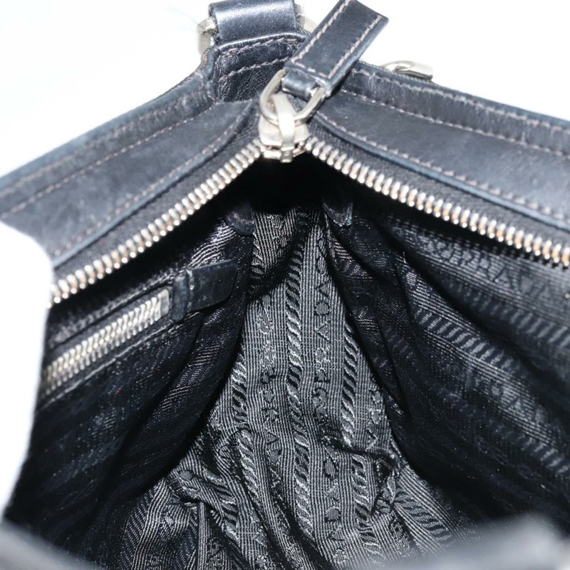 【日本直送】PRADA 單肩包 尼龍皮革 黑色 銀色 正品 175925A-22