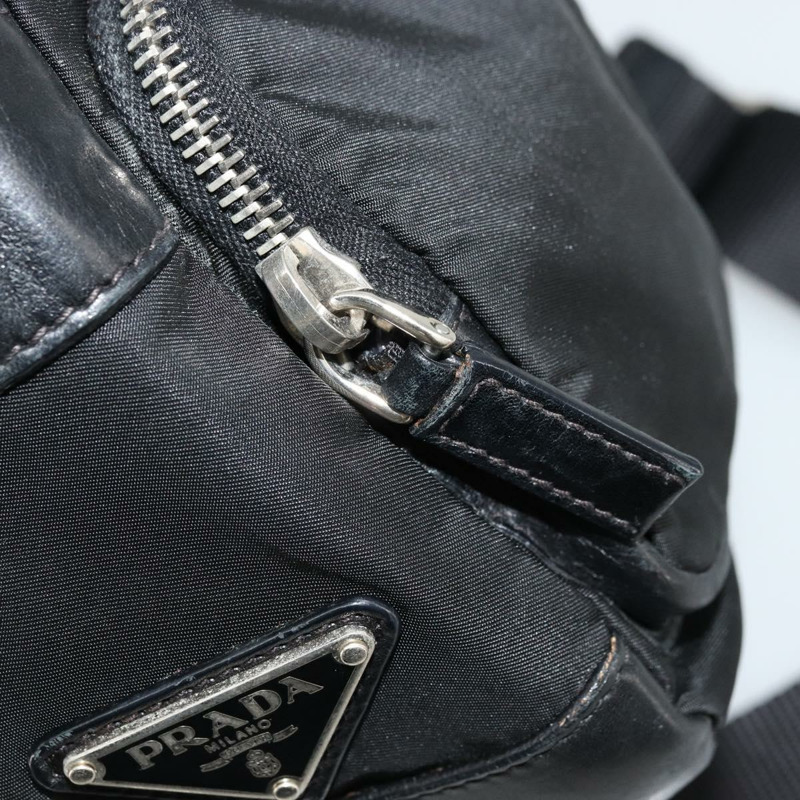 【日本直送】PRADA 單肩包 尼龍皮革 黑色 銀色 正品 175925A-26
