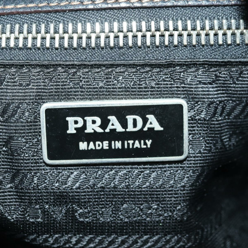 【日本直送】PRADA 托特包 皮革 黑色 銀色 正品 175913SAV-17
