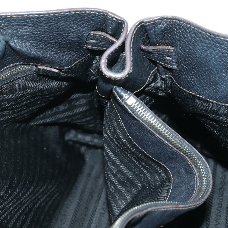 【日本直送】PRADA 托特包 皮革 黑色 銀色 正品 175913SAV-19
